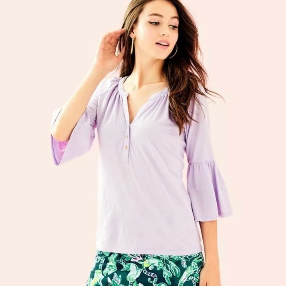 Lilly Pulitzer Teigan top in Light Lilac Verbena